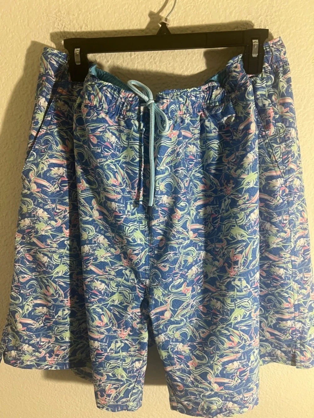 Peter Millar Swim shorts Sz XXL Blue Seaside Multicolor Wave Print summer vacay